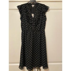 Worthington Black and White Polka Dot Dress, Size 12, New w/Tags